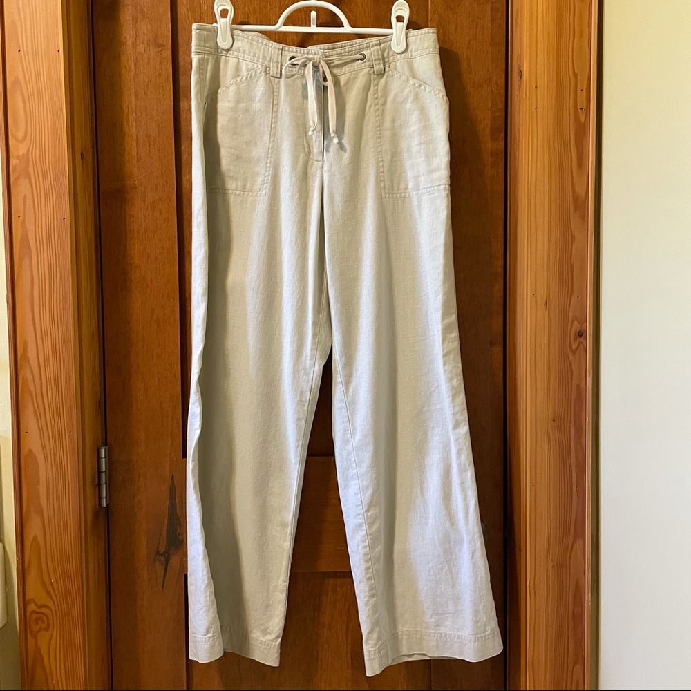 Jones New York Sport linen blend cream lightweight crop pants